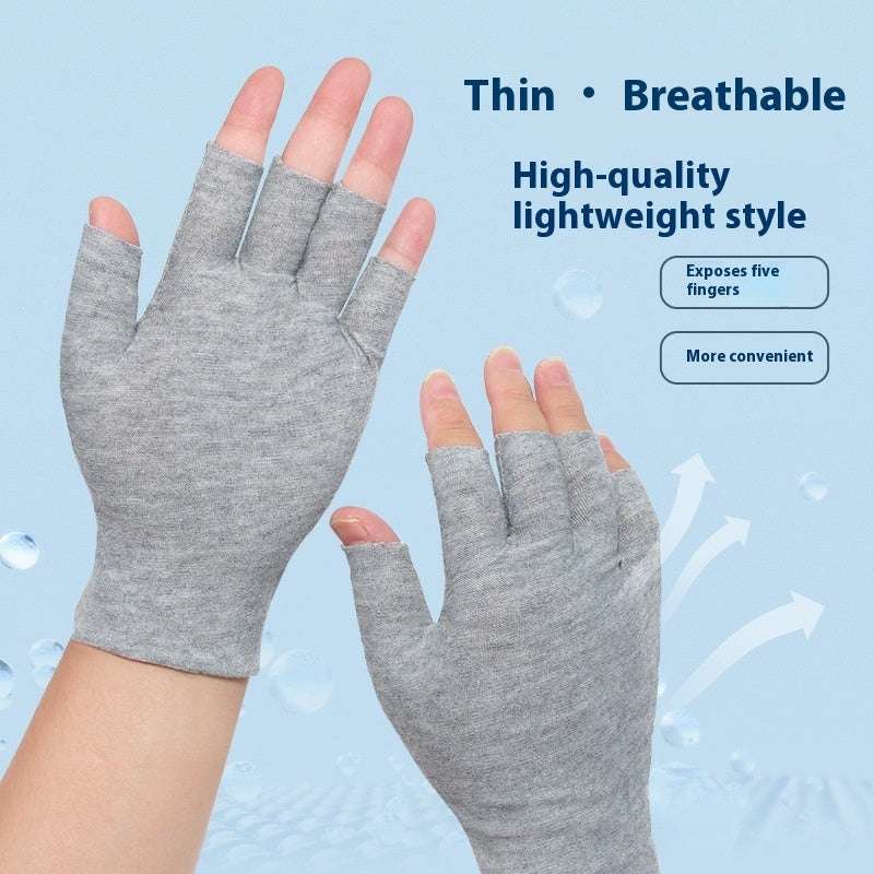 Exposed Five-finger White Cotton Gloves Half-finger And Breathable Sweat-absorbent Thin - globaltradeleader