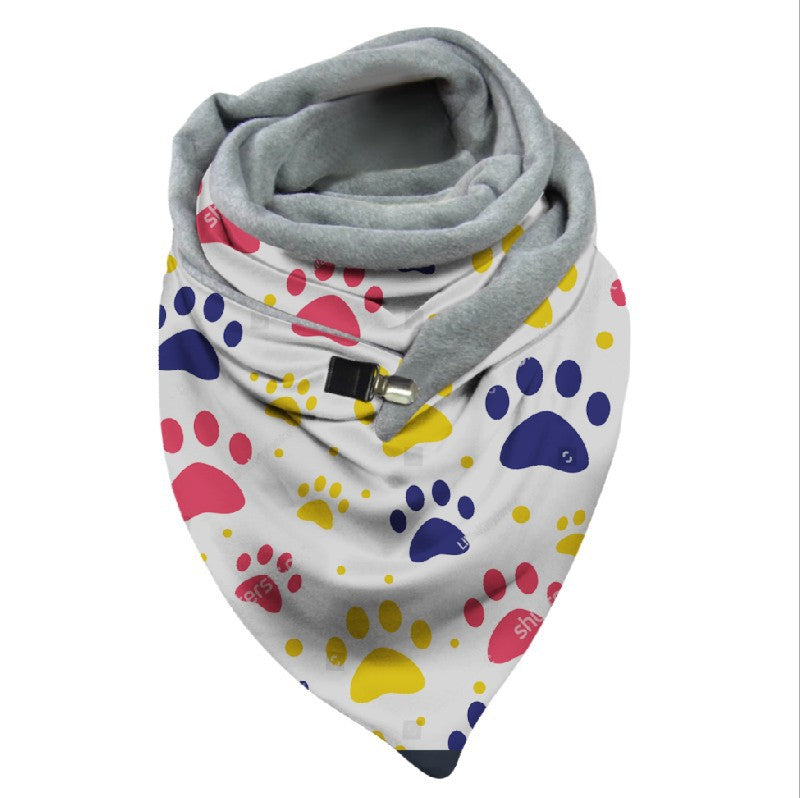 Versatile Thickened Simple Warm Shawl Fashionable Printed Scarf