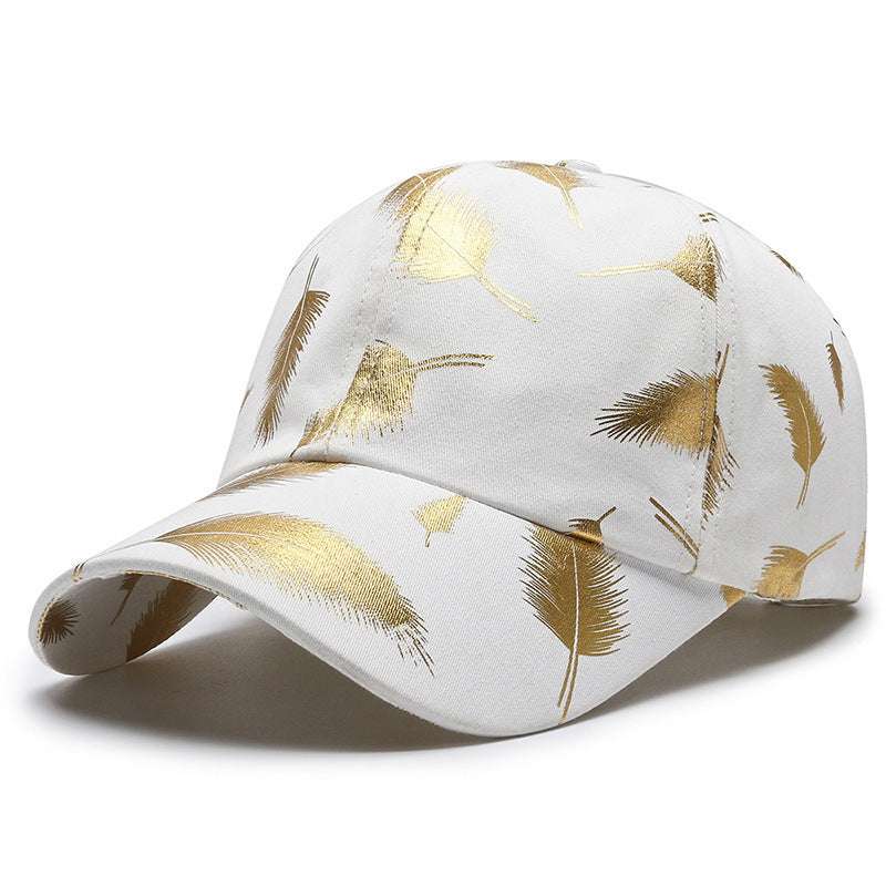 Bronzing Feather Peaked Cap Men's Outdoor Sports Sun-proof Hat Baseball Cap - globaltradeleader