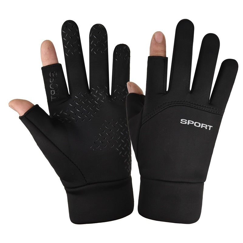 Windproof Waterproof Velvet Warm Waterproof Cycling Non-slip Full Finger Gloves - globaltradeleader