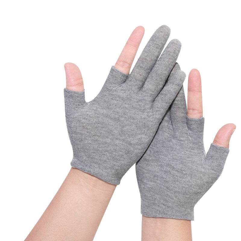 Exposed Five-finger White Cotton Gloves Half-finger And Breathable Sweat-absorbent Thin - globaltradeleader