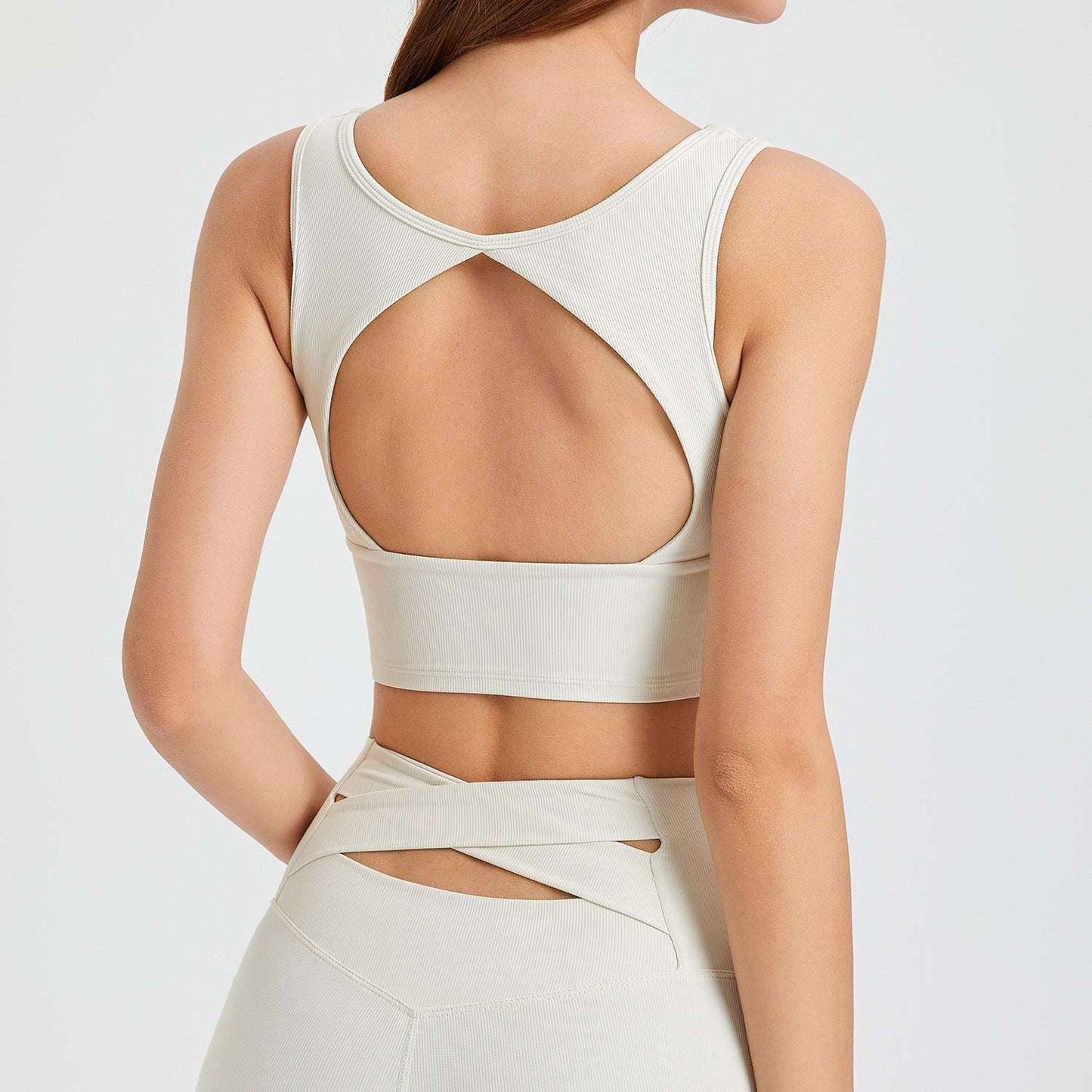 Beauty Back One-piece Sports Underwear Fixed Cup Yoga Bra Running Quick-drying Shockproof Fitness Vest - globaltradeleader