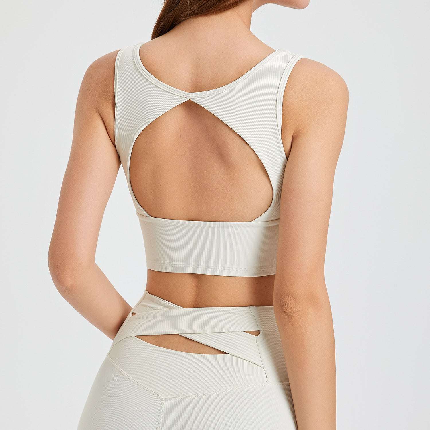 Beauty Back One-piece Sports Underwear Fixed Cup Yoga Bra Running Quick-drying Shockproof Fitness Vest - globaltradeleader