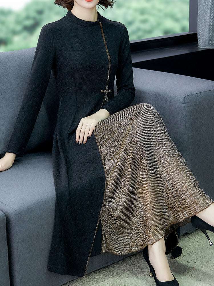Improved Version Of Cheongsam Dress, Long-sleeved Dress