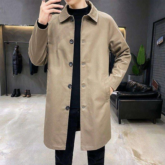 Men's Mid-length Loose Skin Trench Casual Thin Coat - globaltradeleader