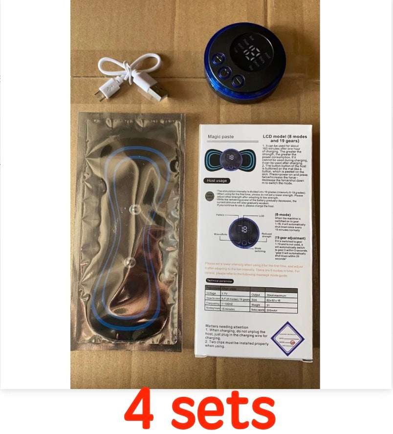 Mini Massage Pad Smart LCD Display Electrotherapy Massager Cervical Spine Waist Back Butterfly Instrument Pocket - globaltradeleader