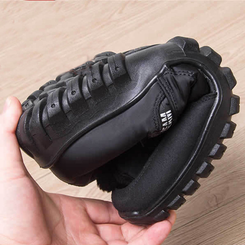 Winter Boots For Men Waterproof Warm Shoes With Plush Zipper Design - globaltradeleader