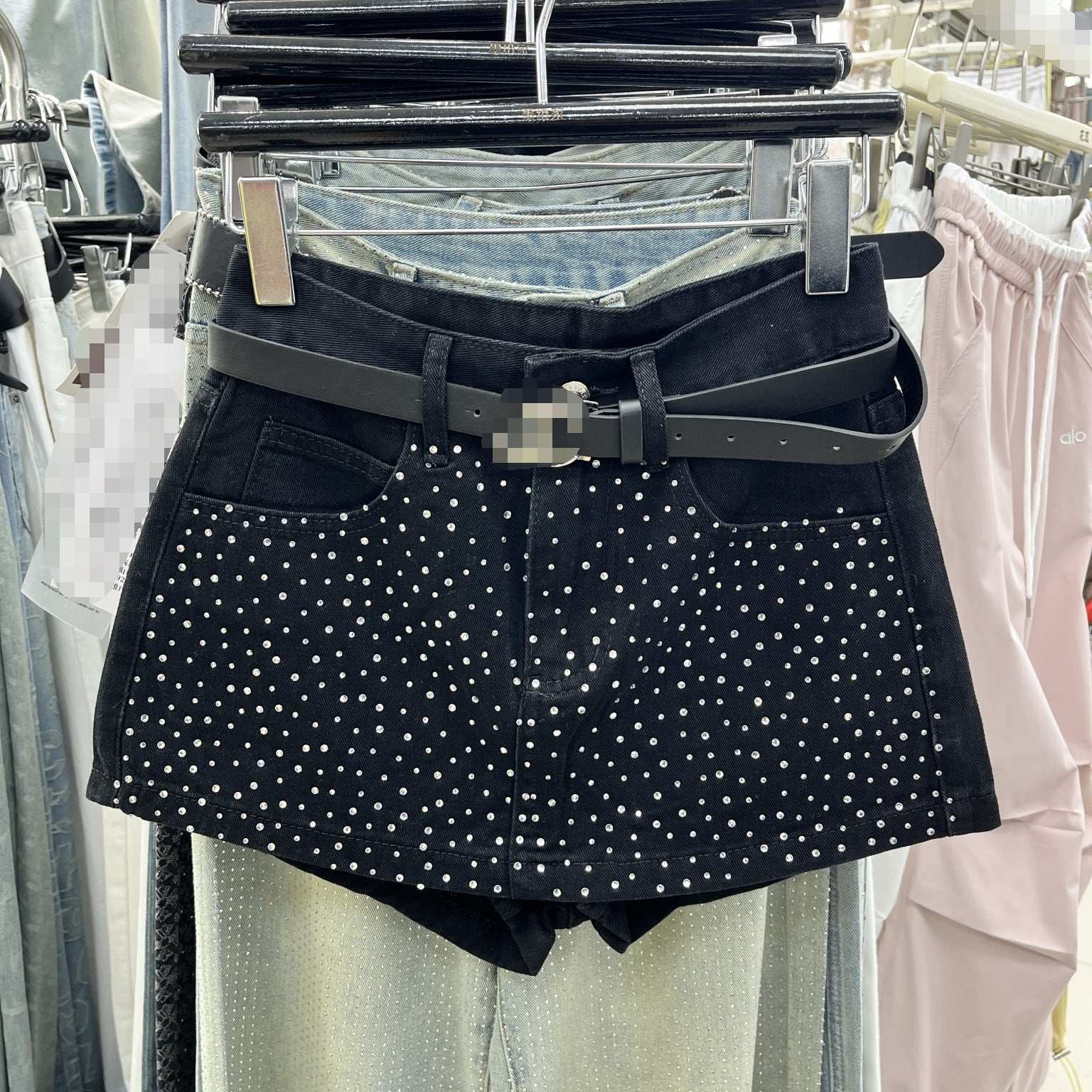 Full Diamond Starry Sky Denim Culotte Female Summer Mature Girl Style Ins - globaltradeleader