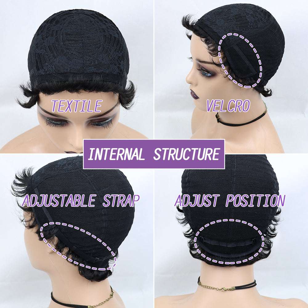 Women's Short Black Curly Hair Cover