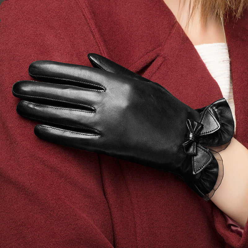 Women's Winter Warm Touch Screen Leather Gloves - globaltradeleader