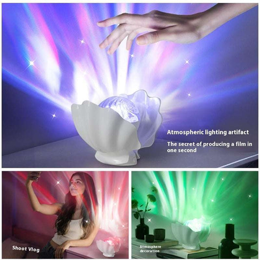Atmosphere Shell Bedroom Aurora Dream High Sense Colorful Projection Lamp - globaltradeleader