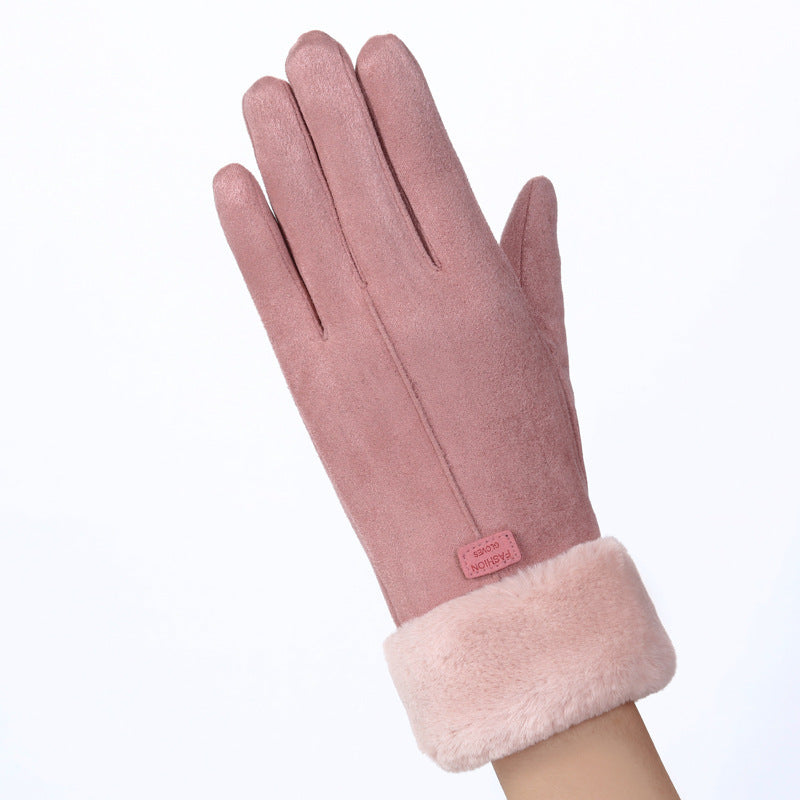 Thermal Gloves N915 Women's Winter Suede Double-layer Velvet Thickened - globaltradeleader