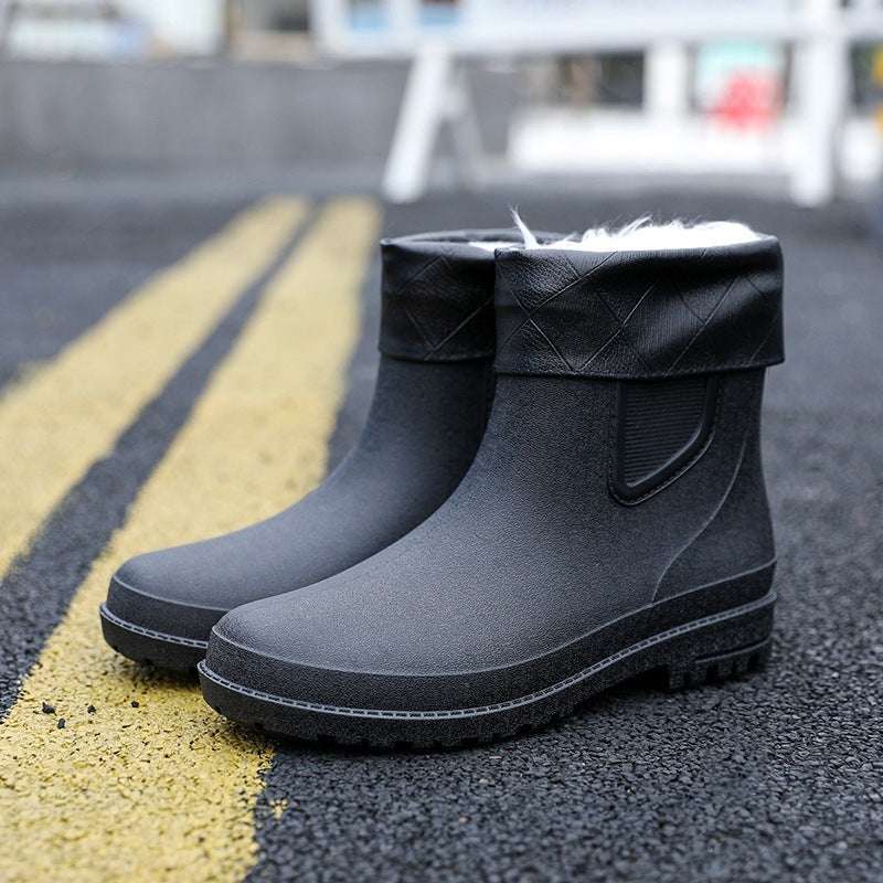 Short Tube Water Shoes Men Rain Boots Autumn And Winter - globaltradeleader