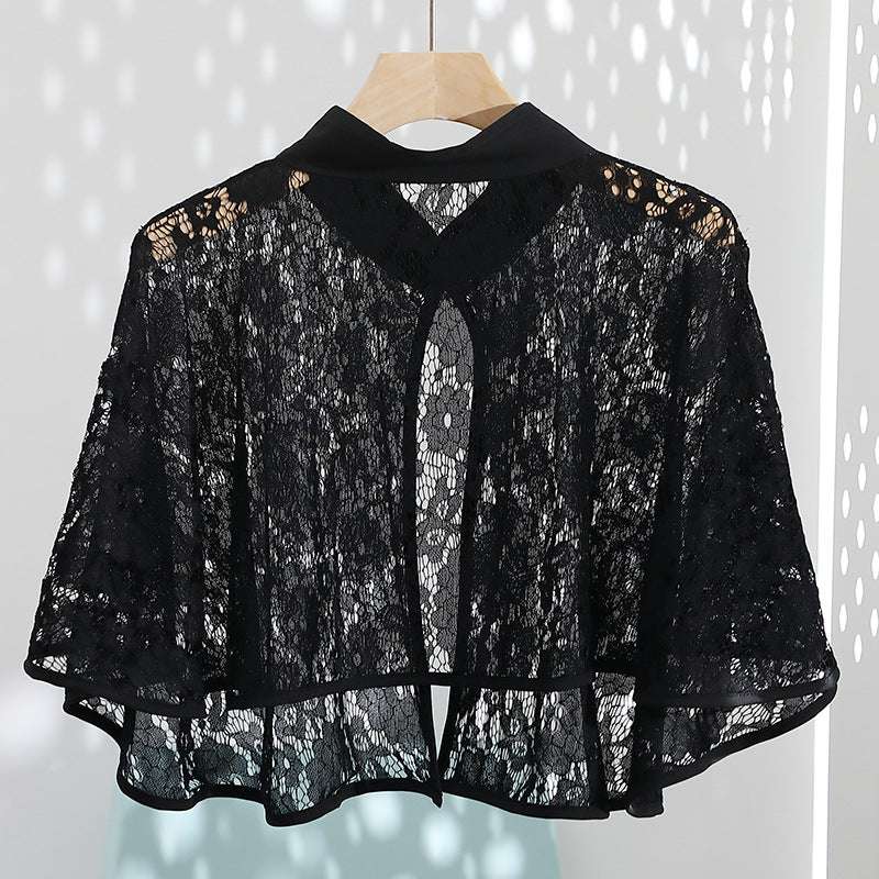 Cheongsam Shawl Retro Cloak Silver Buckle Lace Small Coat