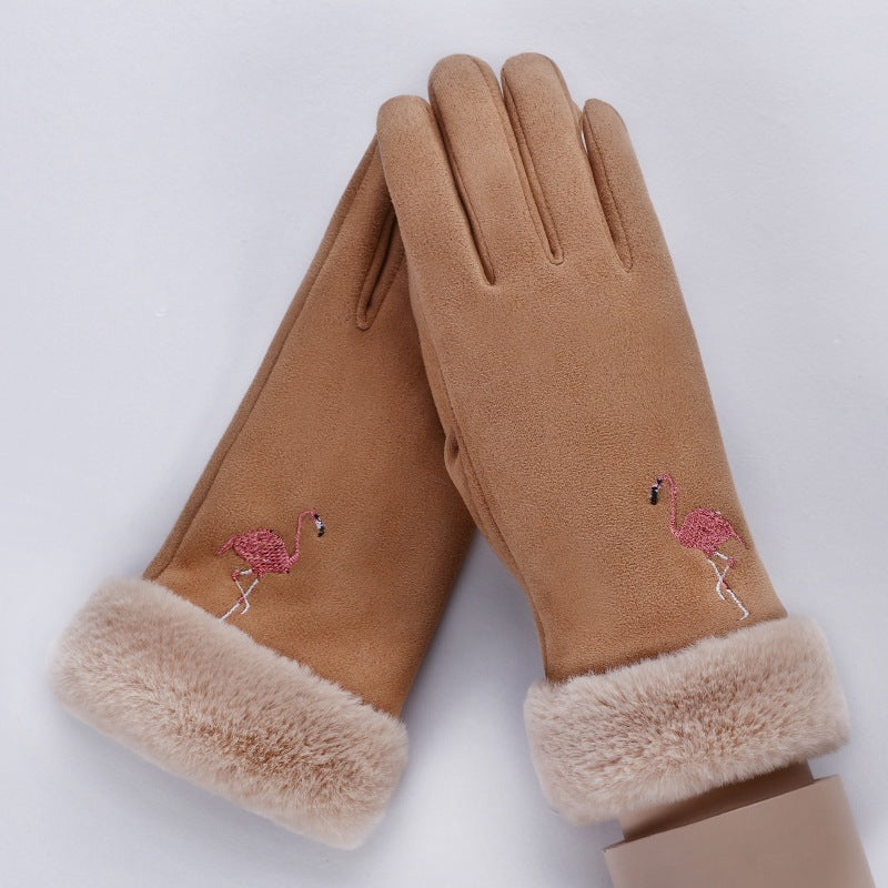 Thermal Gloves N915 Women's Winter Suede Double-layer Velvet Thickened - globaltradeleader