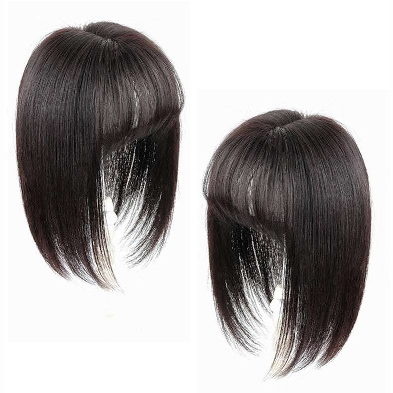 Real Hair Needle Air Bangs Replacement Block Top Of The Head