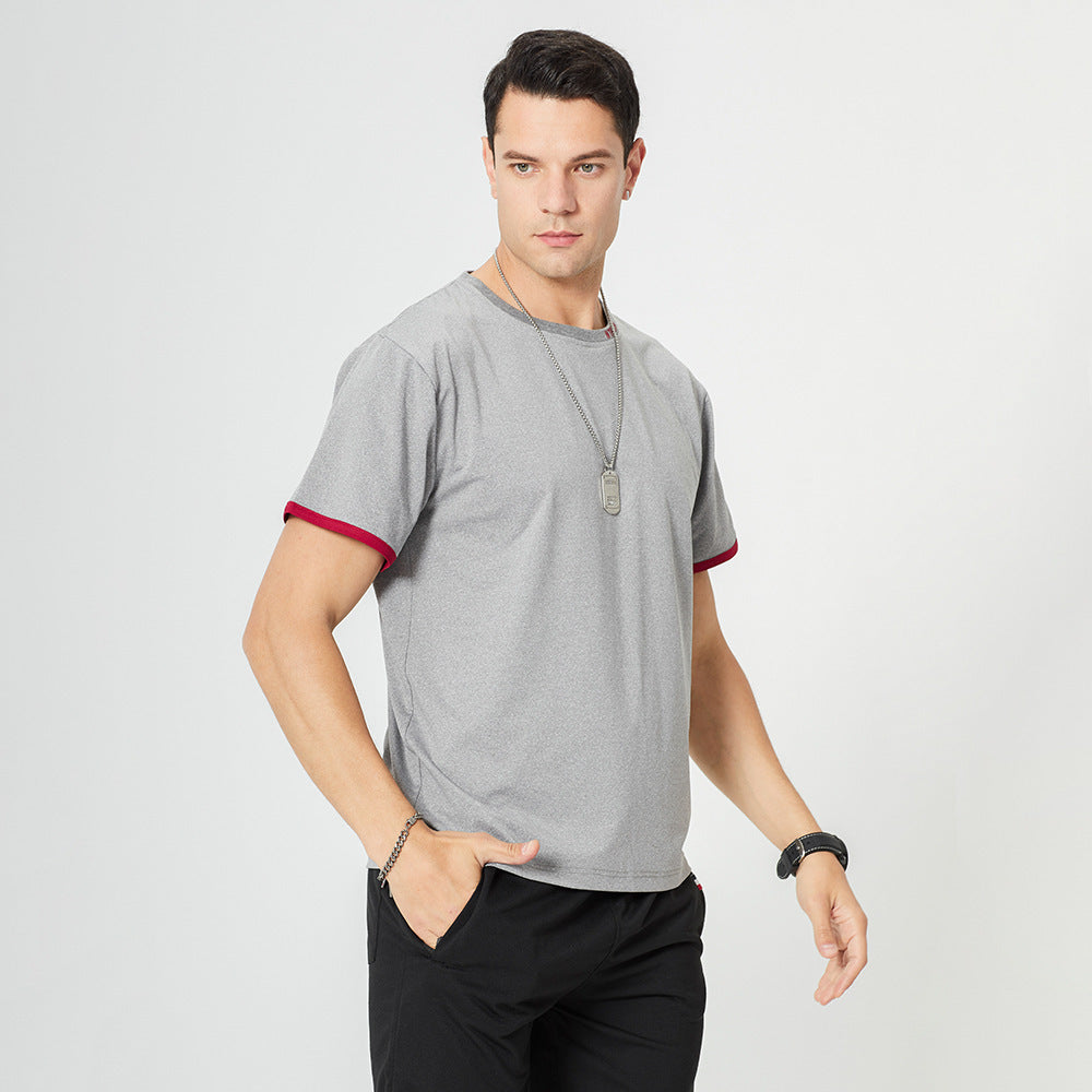 Trendy Men's Round Neck T-shirt Loose Short Sleeves - globaltradeleader