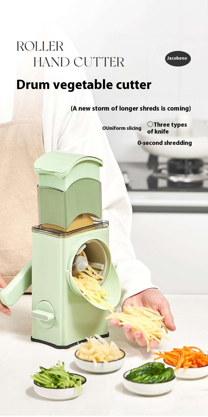 Multi-functional Hand Guard Household Kitchen Hand-cranked Drum Shredder - globaltradeleader