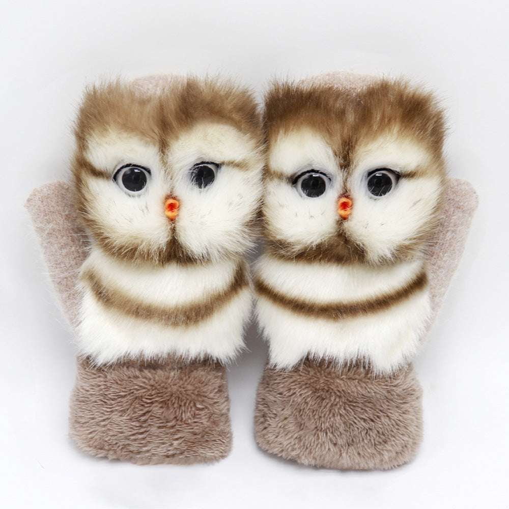 Winter Women's Plush Cartoon Animal Gloves - globaltradeleader