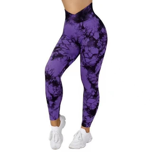 Seamless Tie Dye Leggings Women Yoga Pants Push Up Sport Fitness Running Gym Leggings - globaltradeleader