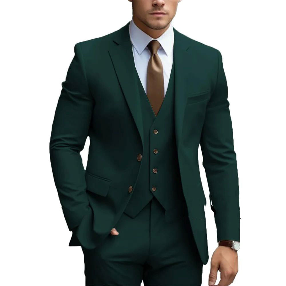 Business Casual Men's Three-piece Suit For Bridegroom Men's Wedding - globaltradeleader