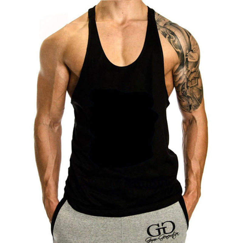 Muscle Gym Loose Leisure Sports Vest Men's I-shaped Breathable Sleeveless T-shirt - globaltradeleader