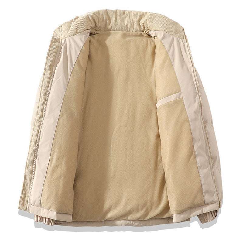 Winter Stand Collar Contrast-colored Coat Cotton Padded Jacket For Men Women Clothing - globaltradeleader