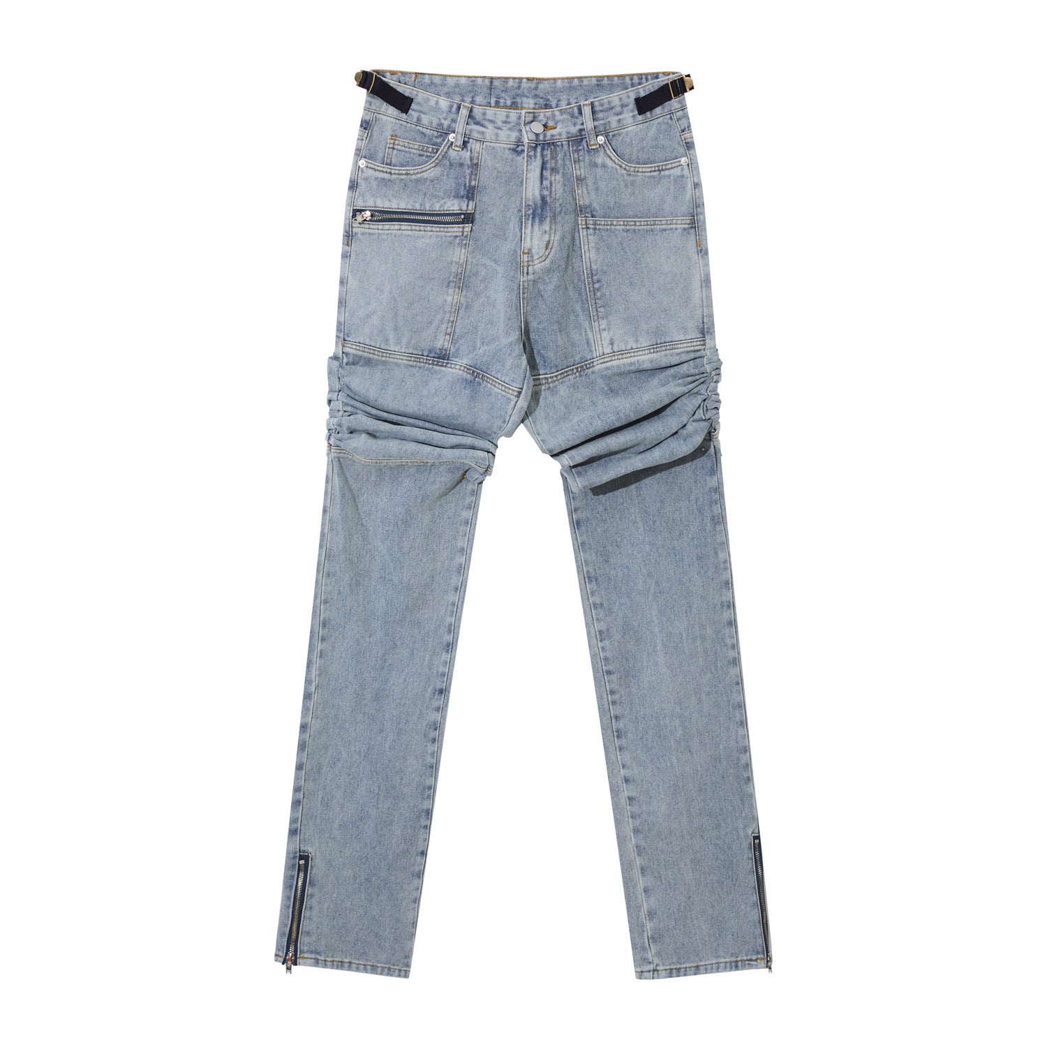 Men's Pleated Distressed Casual Jeans