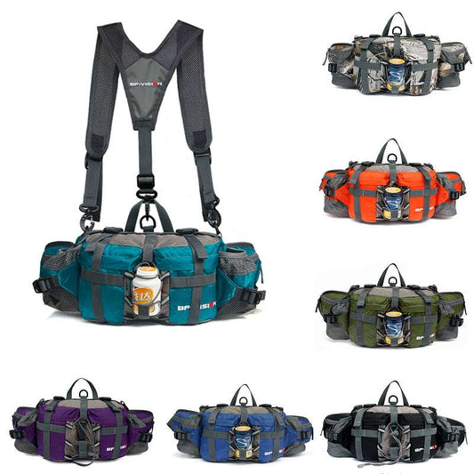 Tactics Waist Bag Men Women Multifunction Waterproof Shoulder Bag Outdoor Camping Hiking Riding Travel Sport Kettle Backpack Bag