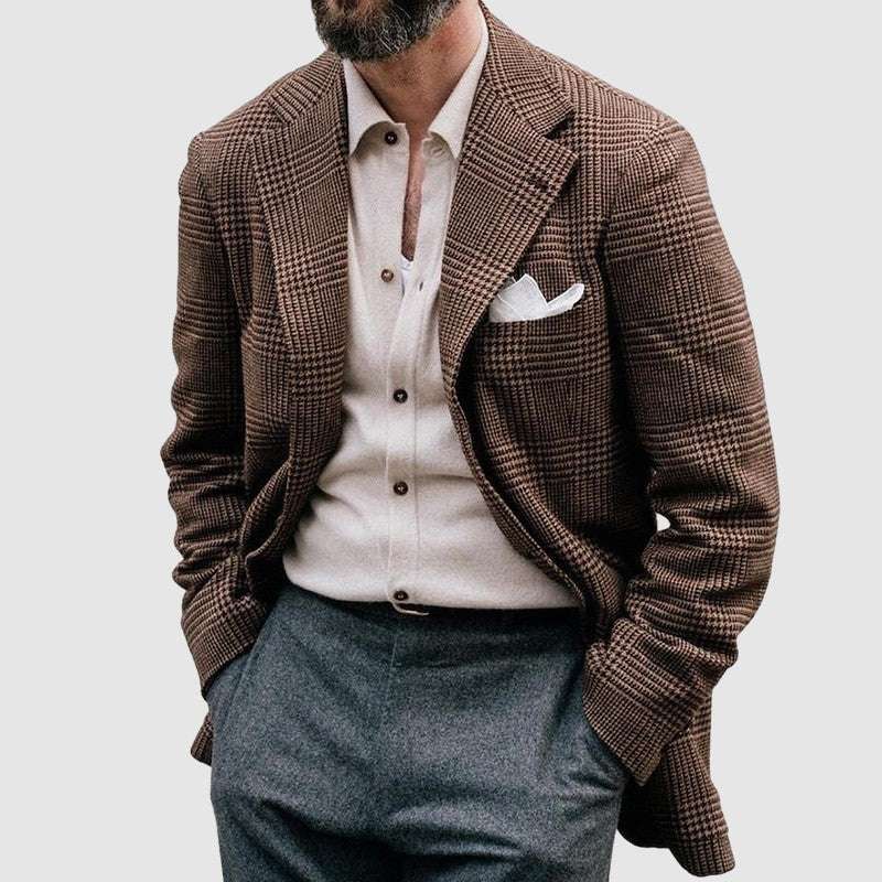 Men's Loose Solid Color Double Button Suit Jacket - globaltradeleader