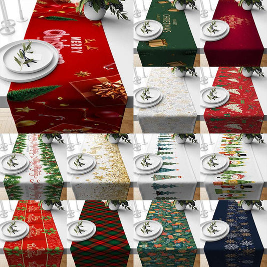 Christmas Table Runner Linen Insulated Restaurant Tablecloth