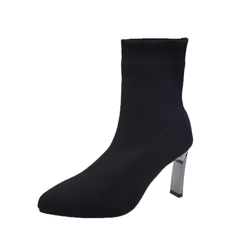 Pointed Toe Boots Women Sock Shoes - globaltradeleader