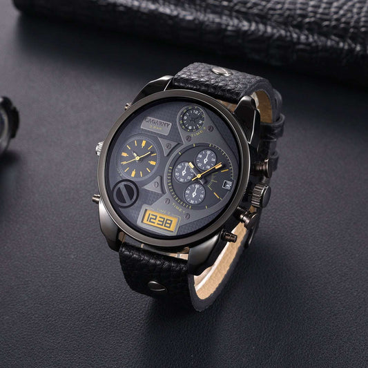 Men's Quartz Watch Double Inserts Casual Fashion - globaltradeleader