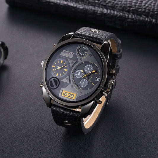 Men's Quartz Watch Double Inserts Casual Fashion - globaltradeleader