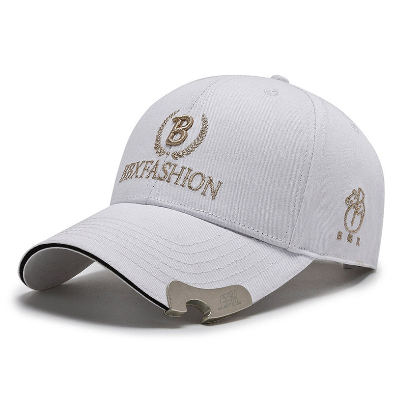 Bottle Opener Function Sunshade Sunscreen Baseball Hat Gold Thread Embroidery - globaltradeleader