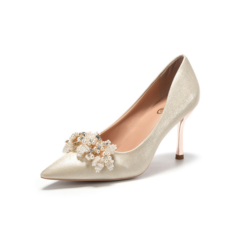 Niche French Style Women's Bridal High Heels - globaltradeleader
