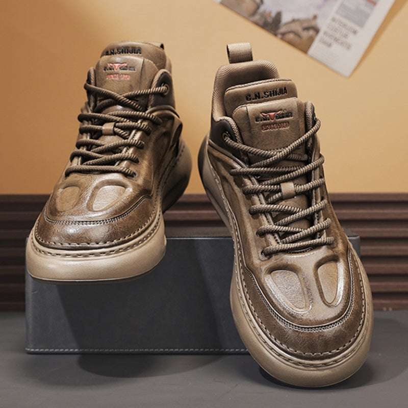 Autumn And Winter Cotton-padded Shoes With Velvet Leather Casual Shoes Men - globaltradeleader