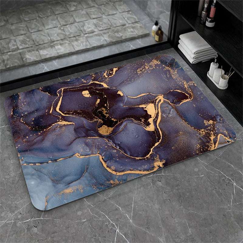 Nordic Light Luxury Marbling Diatom Ooze Absorbent Non-slip Floor Mat Toilet Door Quick-drying Feet - globaltradeleader
