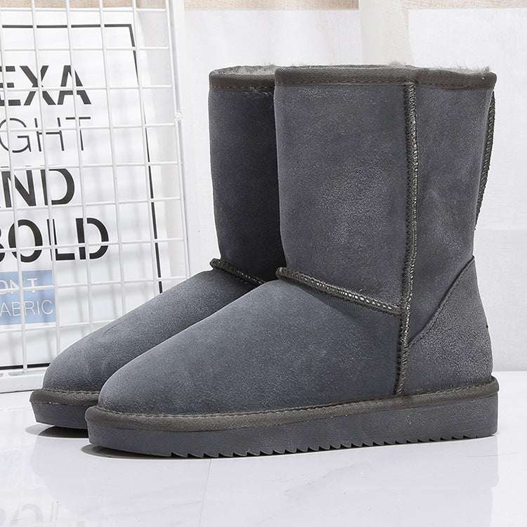Middle Tube Plus Velvet Warm  Boots Student Cotton Shoes - globaltradeleader