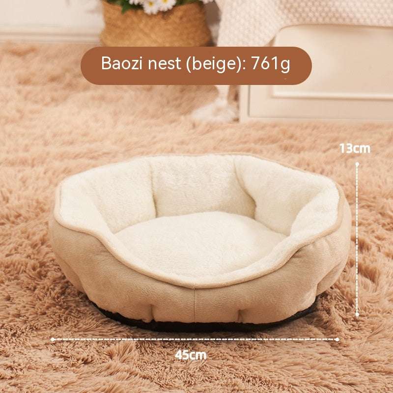 Pet Short Plush Shell Dumpling Nest Fleece Warm