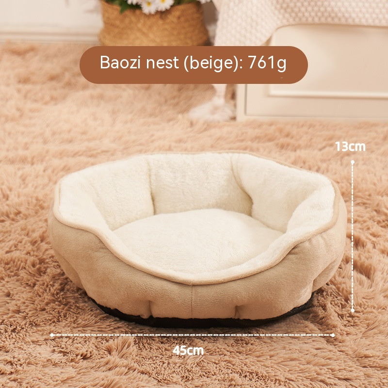 Pet Short Plush Shell Dumpling Nest Fleece Warm