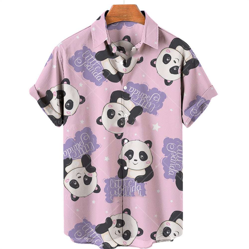 Men's Panda Print Hawaiian Shirt