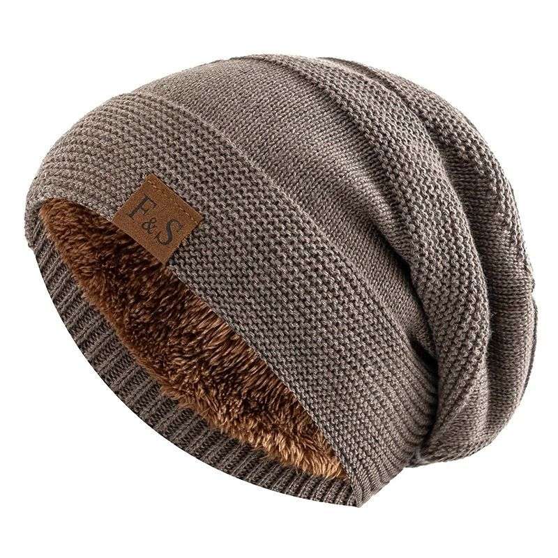 Fleece-lined Pullover Keep Warm Knitted Cloth Label Woolen Cap - globaltradeleader