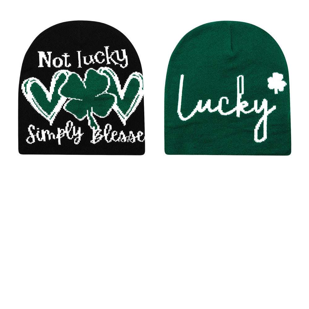 Letter Knitted Hat Autumn And Winter Outdoor Warm Hat - globaltradeleader