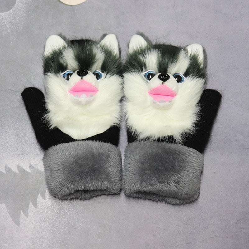 Winter Women's Plush Cartoon Animal Gloves - globaltradeleader