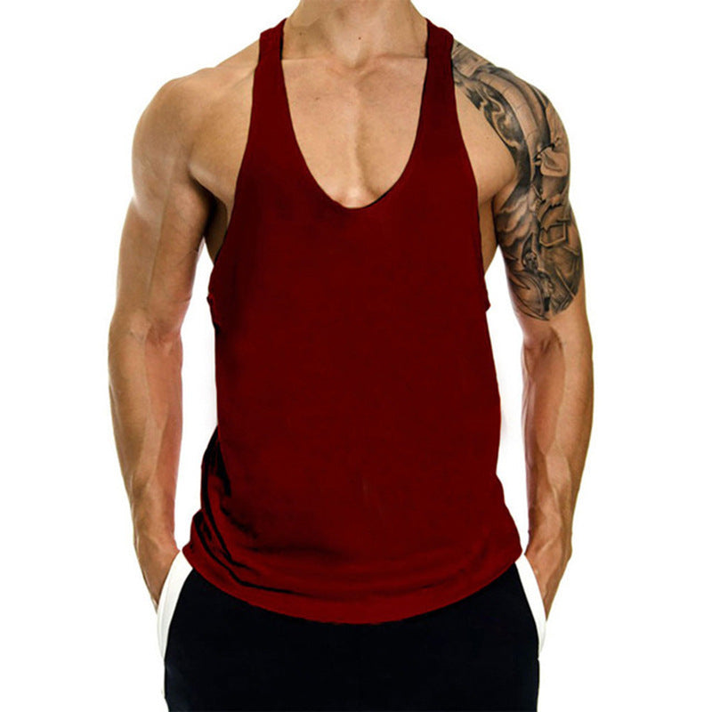 Muscle Gym Loose Leisure Sports Vest Men's I-shaped Breathable Sleeveless T-shirt - globaltradeleader