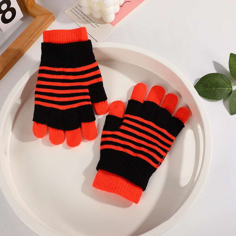 Striped Gloves Double Layer Keep Warm And Cold Protection In Winter - globaltradeleader