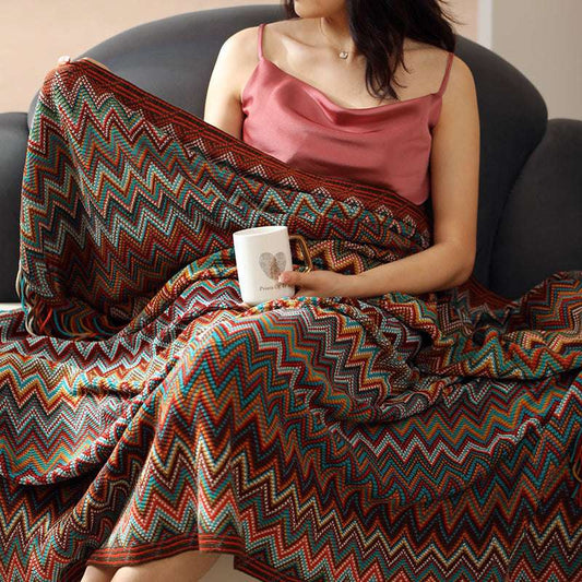 Bohemian Blanket Knitted Outdoor Keep Warm