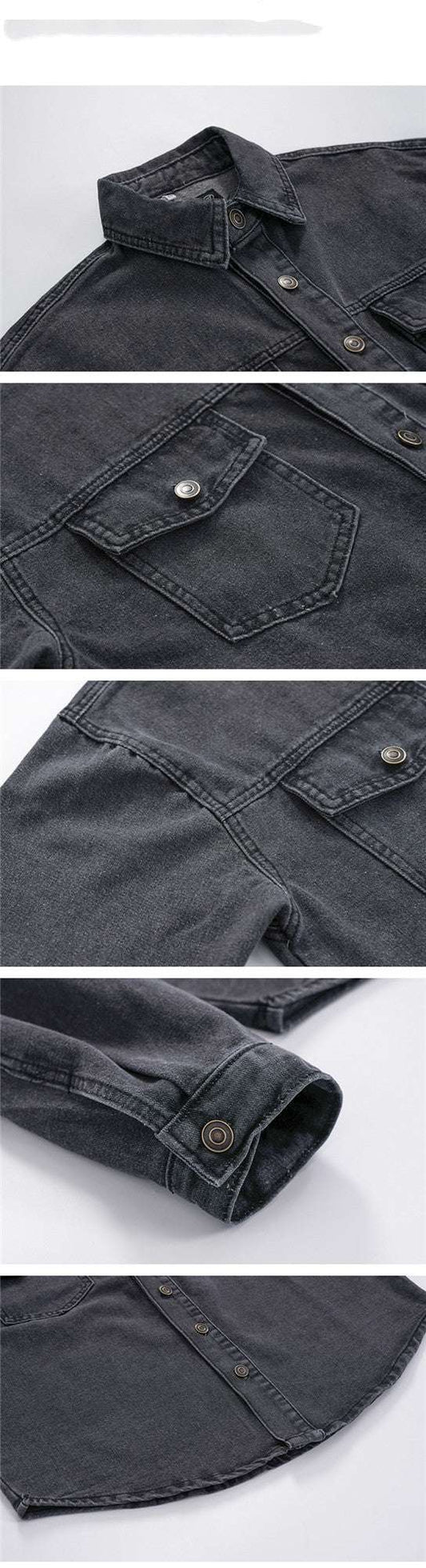 Men's Autumn Loose Washed Denim Shirt Jacket