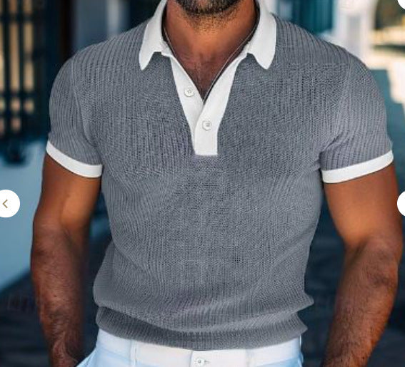 Short Sleeve Men's Polo Shirt Fashion White Leader T-shirt - globaltradeleader